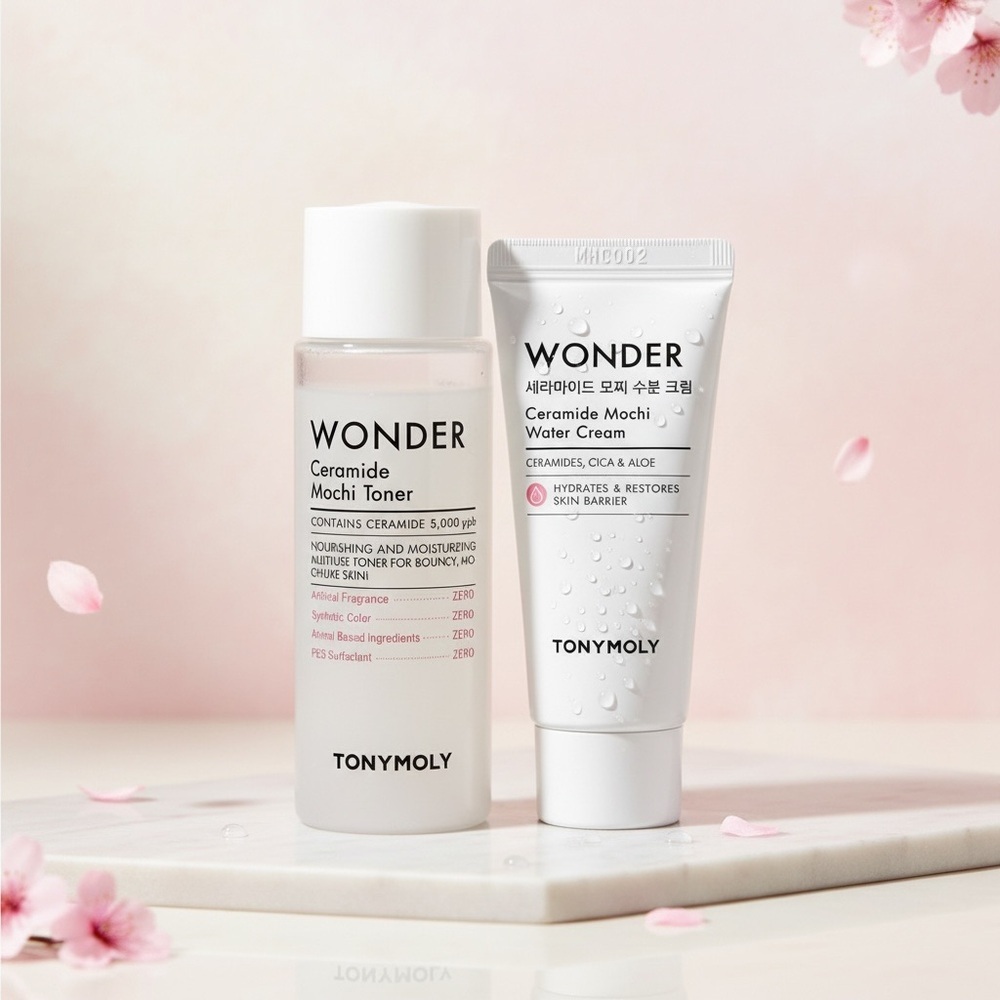 TONYMOLY Wonder Ceramide Mochi Toner Water Cream Set K Beauty